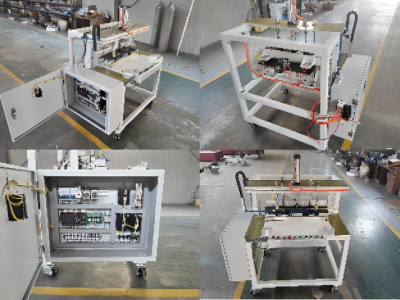 Equipamento automático de envolvimento de bordas com viseira claraboia